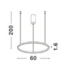 Kruhová - NV 9345601 Závěsné svítidlo TARQUIN černý hliník a akryl LED 36W 230V 3000K IP20 stmívatelné - NOVA LUCE - foto 11