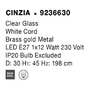 Koule - NV 9236630 Závěsné svítidlo CINZIA čiré sklo bílý kabel mosazný zlatý kov E27 1x12W 230V IP20 bez žárovky - NOVA LUCE - foto 11