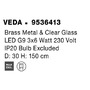 Vícečetná - NV 9536413 Závěsné svítidlo VEDA mosazný kov a čiré sklo G9 3x6W 230V IP20 bez žárovky - NOVA LUCE - foto 11