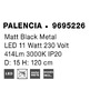 Subtilní - NV 9695226 Závěsné svítidlo PALENCIA matný černý kov LED 11W 230V 3000K IP20 - NOVA LUCE - foto 11