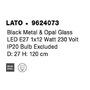 Koule - NV 9624073 Závěsné svítidlo LATO černý kov a opálové sklo E27 1x12W 230V IP20 bez žárovky - NOVA LUCE - foto 11