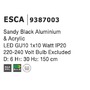 Válec - NV 9387003 Závěsné svítidlo ESCA černý hliník a akryl GU10 1x10W IP20 220-240V bez žárovky - NOVA LUCE - foto 11