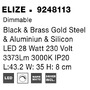 Hranatá - NV 9248113 Stropní svítidlo ELIZE černá a mosazná zlatá ocel, hliník a silikon LED 28W 230V 3000K IP20 stmívatelné - NOVA LUCE - foto 12