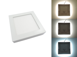 LED panely čtvercové - Hranatý přisazený 12W CCT LED panel, nastavení barvy 3000-6500K, 950Lm, 3 roky záruka, OP2540