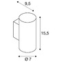 Bodová - LA 1006442 ASTO TUBE nástěnné přisazené svítidlo, válcové, max. 1x 10 W, bílé - BIG WHITE (SLV) - foto 13