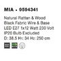 Polokoule - NV 9594341 Závěsné svítidlo MIA přírodní ratan a dřevo černý kabel E27 1x12W IP20 bez žárovky - NOVA LUCE - foto 13