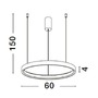 Kruhová - NV 9345618 Závěsné svítidlo PERRINE šampaň stříbrný hliník a akryl LED 42W 230V 3000K IP20 stmívatelné - NOVA LUCE - foto 13