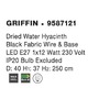 Koule - NV 9587121 Závěsné svítidlo GRIFFIN železo a vodní hyacint, přírodní barva 1x12W E27 - NOVA LUCE - foto 13