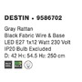 Polokoule - NV 9586702 Závěsné svítidlo DESTIN železo a ratan, šedá barva E27 1x12W IP20 bez žárovky - NOVA LUCE - foto 14