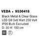 Vícečetná - NV 9536418 Závěsné svítidlo VEDA černý kov a čiré sklo G9 3x6W 230V IP20 bez žárovky - NOVA LUCE - foto 15