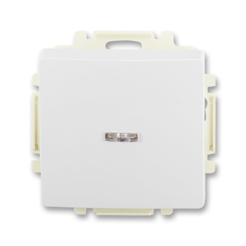 Nábytkové zásuvky, vypinače - Ovládač zapínací s krytem, se sv. N, s průzorem, řazení 1/0So, jasně bílá - foto 1