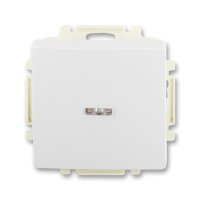 Nábytkové zásuvky, vypinače - Ovládač zapínací s krytem, se sv. N, s průzorem, řazení 1/0So, jasně bílá