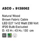 Koule - NV 9138062 Závěsné svítidlo ASCO přírodní dřevo hnědý textilní kabel E27 1x12W 230V IP20 bez žárovky - NOVA LUCE - foto 17