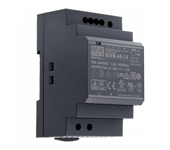 Napájecí zdroje 5V - 32W Napájecí zdroj na DIN lištu, HDR-60-5, 5V, 6,5A, IP20 - foto 1