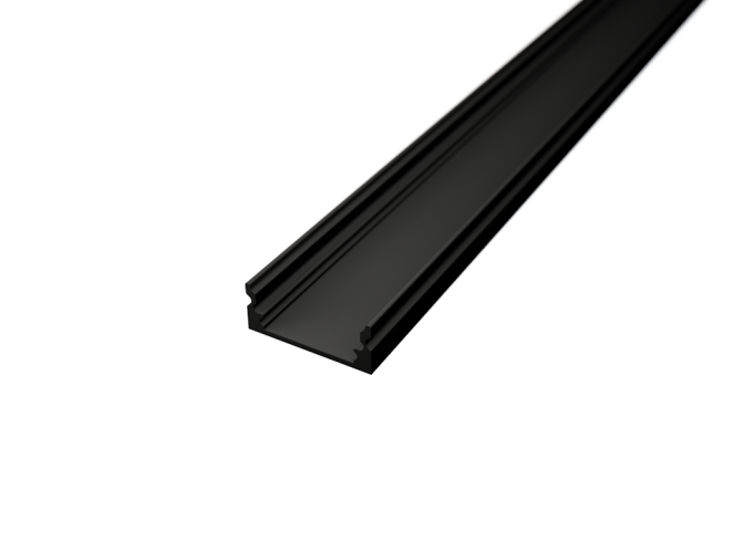 Přisazené profily - Hliníkový LED profil SURFACE 1, černý - foto 1