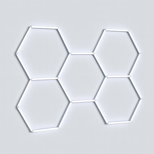 Garážové HEXAGONY - LED stropní osvětlení 5 HEXAGON, 192W, 23040 Lm, 6000 K, OP16802 - foto 1