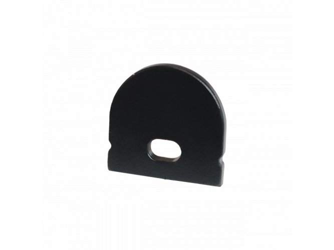 Difuzory a koncovky - Koncovka profilu Surface 8 s otvorem, černá, půlkulatá - foto 1