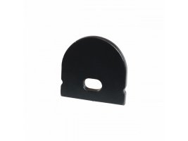 Difuzory a koncovky - Koncovka profilu Surface 8 s otvorem, černá, půlkulatá