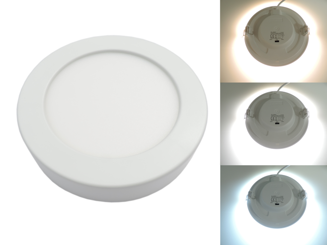 LED panely kruhové - Kulatý přisazený 24W CCT LED panel, nastavení barvy 3000-6500K, 2150Lm, 3 roky záruka, OP2538 - foto 1