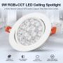 Vestavné svítidla - 9W stropní svítidlo downlight RGB+CCT, RF 2.4GHz, FUT062, Mi-Light - foto 7