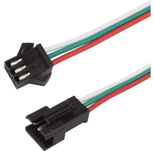 Konektory a spojky - Sada 3-pinového konektoru, samec+samice, 15cm, 2A - foto 1