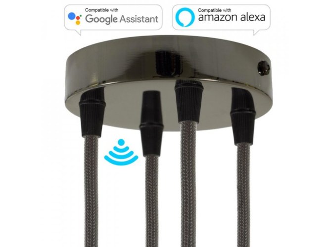 Baldachýny, montury - Smart válcový kovový stropní baldachýn - 4 otvory - foto 1