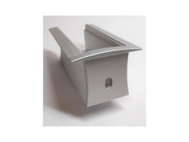 Difuzory a koncovky - Koncovka profilu RECESSED 6 s otvorem, stříbrná 