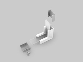 Úchyty, spojky, závěsný materiál - LINEA-IN20 rohová spojka 90 st bent bílá, E4910001s