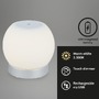 Na stůl - BRILO 7439-014 ///  LED bateriové stolní svítidlo, pr.16 cm, LED modul, 3W, 350 lm, matný chrom - BRILO - foto 2