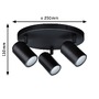 Bodová - P 66776 Spotlight Zyli IP44 GU10 230V max. 3x10W stmívatelné černá mat - PAULMANN - foto 2