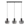 Podélná - NV 9236520 Závěsné svítidlo CINZIA kouřové sklo černý kabel černá kovová základna E27 3x12W 230V IP20 bez žárovky - NOVA LUCE - foto 2