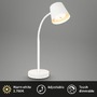 Stolní lampy pracovní - BRILO 7502016 Biwo LED bezdrátová stolní lampička, stmívatelná, nastavitelná, bílá - BRILO - foto 2