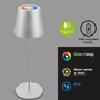 Stolní lampy dekorační - BRILO 7507014 Kiki stolní lampička bezdrátová, dotykový vypínač, pestrobarevné RGB+W světlo, nastavitelná výška, matný chrom - BRILO - foto 2
