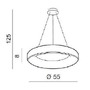 Kruhová - AZZ AZ2728 LED Závěsné svítidlo Azzardo Sovana Pendant 55 CCT black Dimm AZ2728 50W 2750lm 3000K-6500K IP20 55cm stmívatelné černé - AZZARDO - foto 2