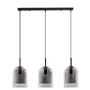 Podélná - NV 9236720 Závěsné svítidlo VELOR dvouvrstvé kouřové sklo černý kabel černá kovová základna E27 3x12W 230V IP20 bez žárovky - NOVA LUCE - foto 2