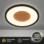 Kruhová - BRILO 3850015 Sufit Wood LED stropní svítidlo ploché, dřevěný dekor, přímé a nepřímé osvětlení, černá - BRILO - foto 2