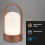 Stolní lampy dekorační - BRILO 7544013 Asa stolní lampička - 1W, 50lm, bezdrátová, LED, stmívatelné, teplá bílá, hnědá metalická - BRILO - foto 2