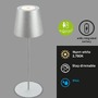 Stolní lampy dekorační - BRILO 7508014 Kiki stolní lampička bezdrátová, dotykový vypínač, nastavitelná výška, stmívatelné, nabíjecí, matný chrom - BRILO - foto 2
