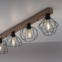 Podélná - LD 15213-78 KASKA LED stropní svítidlo 4 ramenné, dřevodekor, černá, kovové stínítko, rustikální - LEUCHTEN DIREKT / JUST LIGHT - foto 2