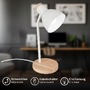 Stolní lampy pracovní - BRILO 7659016 Prep stolní lampička - s vypínačem, E14 patice, max. 10W, bílá / dřevo - BRILO - foto 2