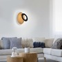 Dekorativní - PN 9011-79 NEVIS LED nástěnné svítidlo pravé dubové dřevo černé moderní otočné do interiéru 3000K - PAUL NEUHAUS - foto 2