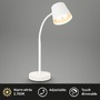 Stolní lampy pracovní - BRILO 7502016 Biwo LED bezdrátová stolní lampička, stmívatelná, nastavitelná, bílá - BRILO - foto 2