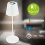 Stolní lampy dekorační - BRILO 7510016 Calida 3 v 1 RGBW LED stolní lampička bezdrátová IP44, stmívatelné, dotykový vypínač, bílá - BRILO - foto 2