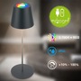 Stolní lampy dekorační - BRILO 7510015 Calida 3 v 1 RGBW stolní lampička na baterie IP44, stmívatelné, dotykový vypínač, antracit - BRILO - foto 2
