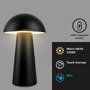 Stolní lampy dekorační - BRILO 7520015 Fungo Mini LED stolní lampička bezdrátová IP44, stmívatelné, dotykový vypínač, černá - BRILO - foto 2