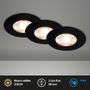 Kruhová - BRI 7606035 3ks sada LED vestavné svítidlo, 6,5 cm, 3x 3,6W, 350lm, černá - BRILONER - foto 2