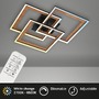 Hranatá - BRILO 3729-015 CCT LED stropní svítidlo, 56 cm, 45 W, 1500 lm, černá-dřevo - BRILO - foto 2