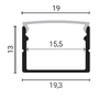 LED profily Optonica - Hliníkový profil pro LED pásek L=2m 19*13mm - foto 2