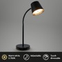 Stolní lampy pracovní - BRILO 7502015 BRILONER Biwo LED bezdrátová stolní lampička, stmívatelná, nastavitelná, černá 7502015 - foto 2