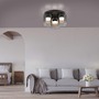 Dekorativní - LD 14041-18 LED stropní svítidlo černé kouřové sklo do ložnice, krokově stmívatelné, 3000K - JUST LIGHT - foto 2
